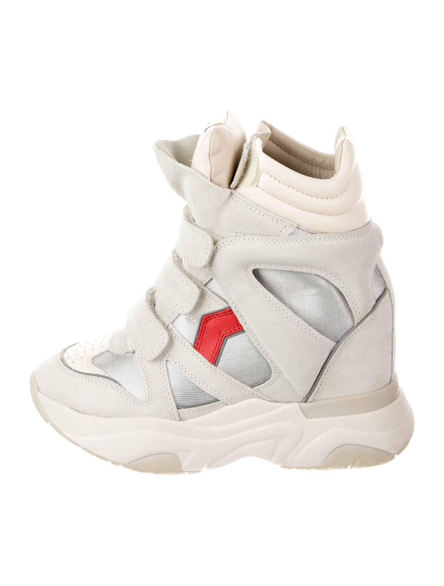 Isabel Marant Suede Lasercut Accents Wedge Sneakers