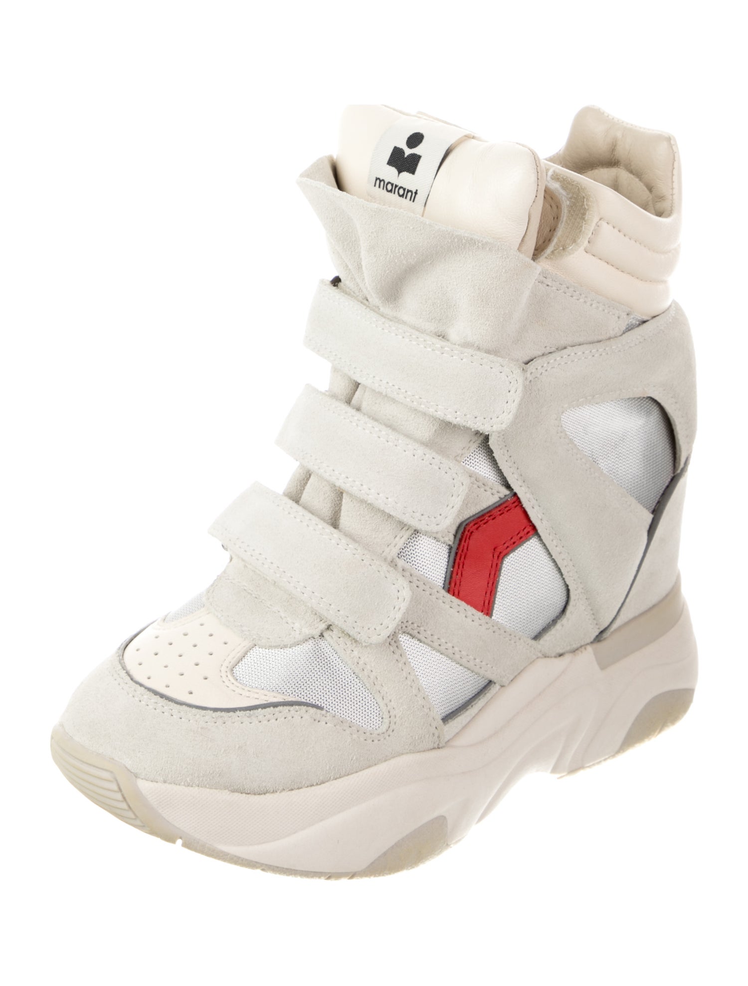 Isabel Marant Suede Lasercut Accents Wedge Sneakers