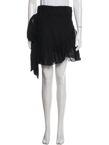 Pre-owned Isabel Marant Linen Mini Skirt In Blue