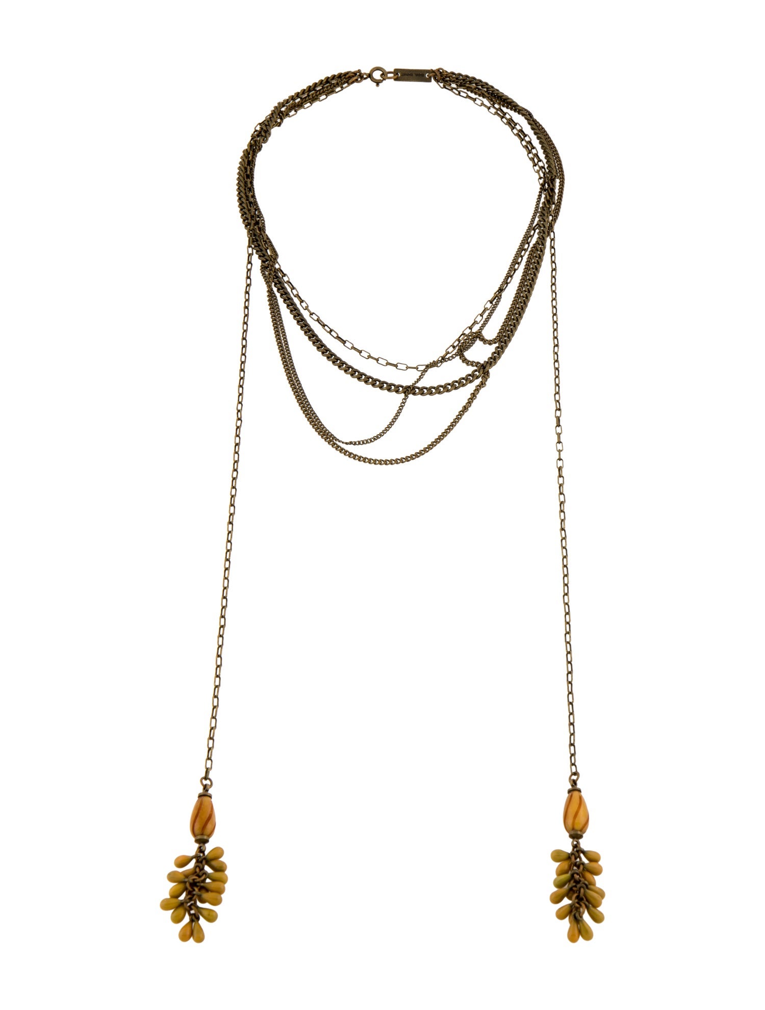Isabel Marant Resin Drop Tassel Multistrand Necklace
