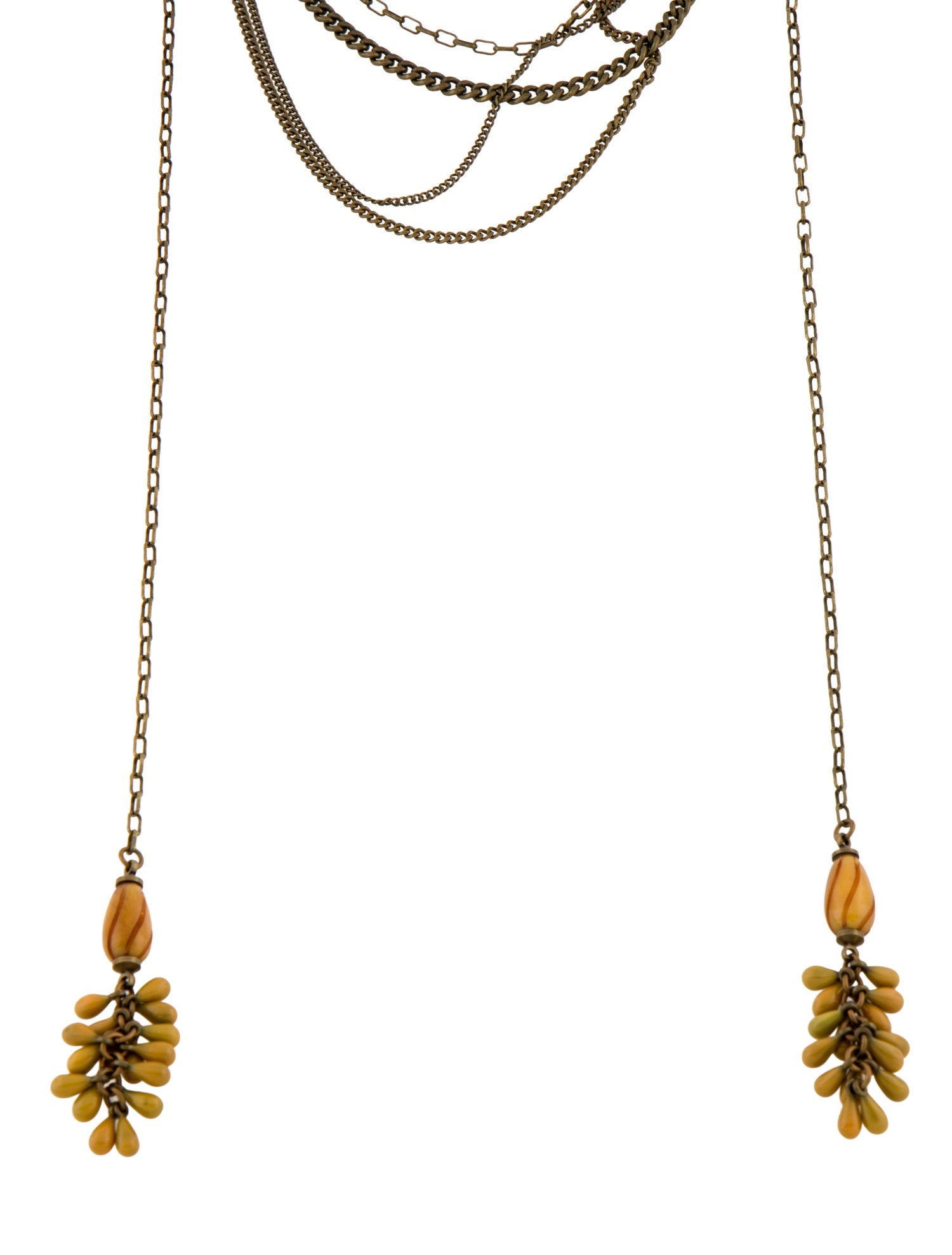 Isabel Marant Resin Drop Tassel Multistrand Necklace