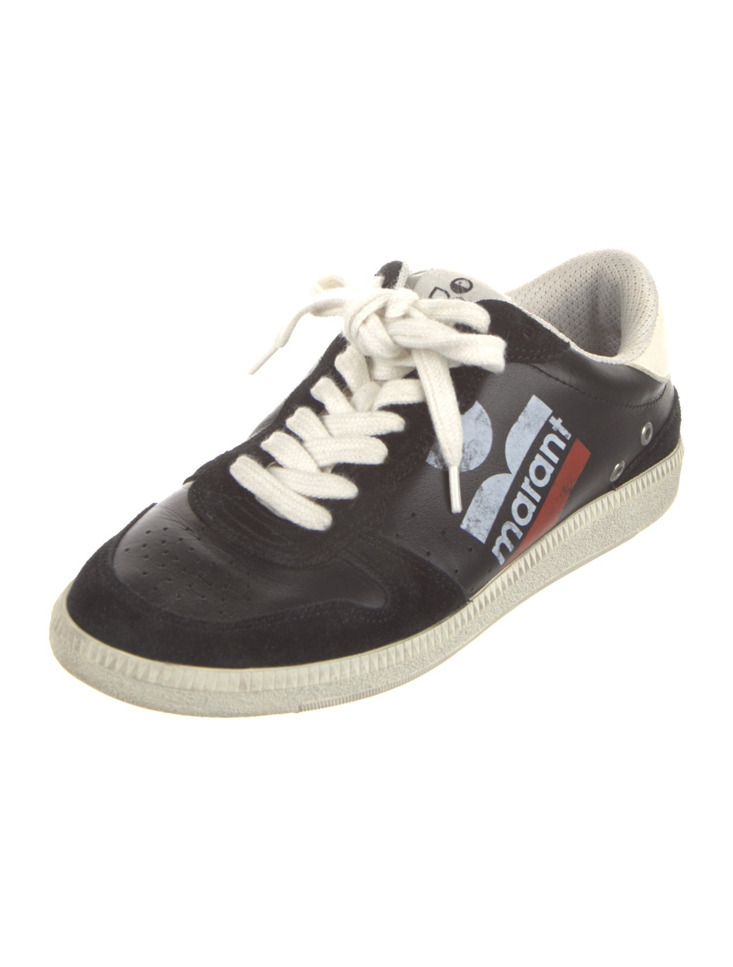 Isabel Marant Leather Graphic Print Sneakers