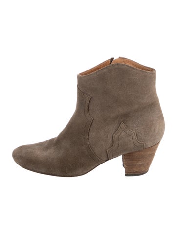 Pre-owned Isabel Marant Suede Western Boots In Neutrals