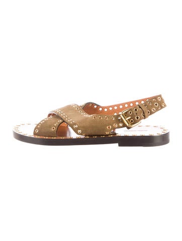 Isabel Marant Grommet Embellished Suede Sandals