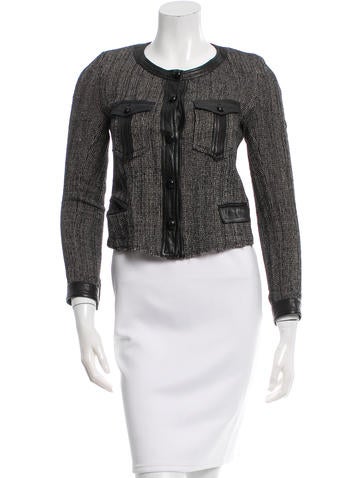 Isabel Marant Leather-Trimmed Fitted Jacket!