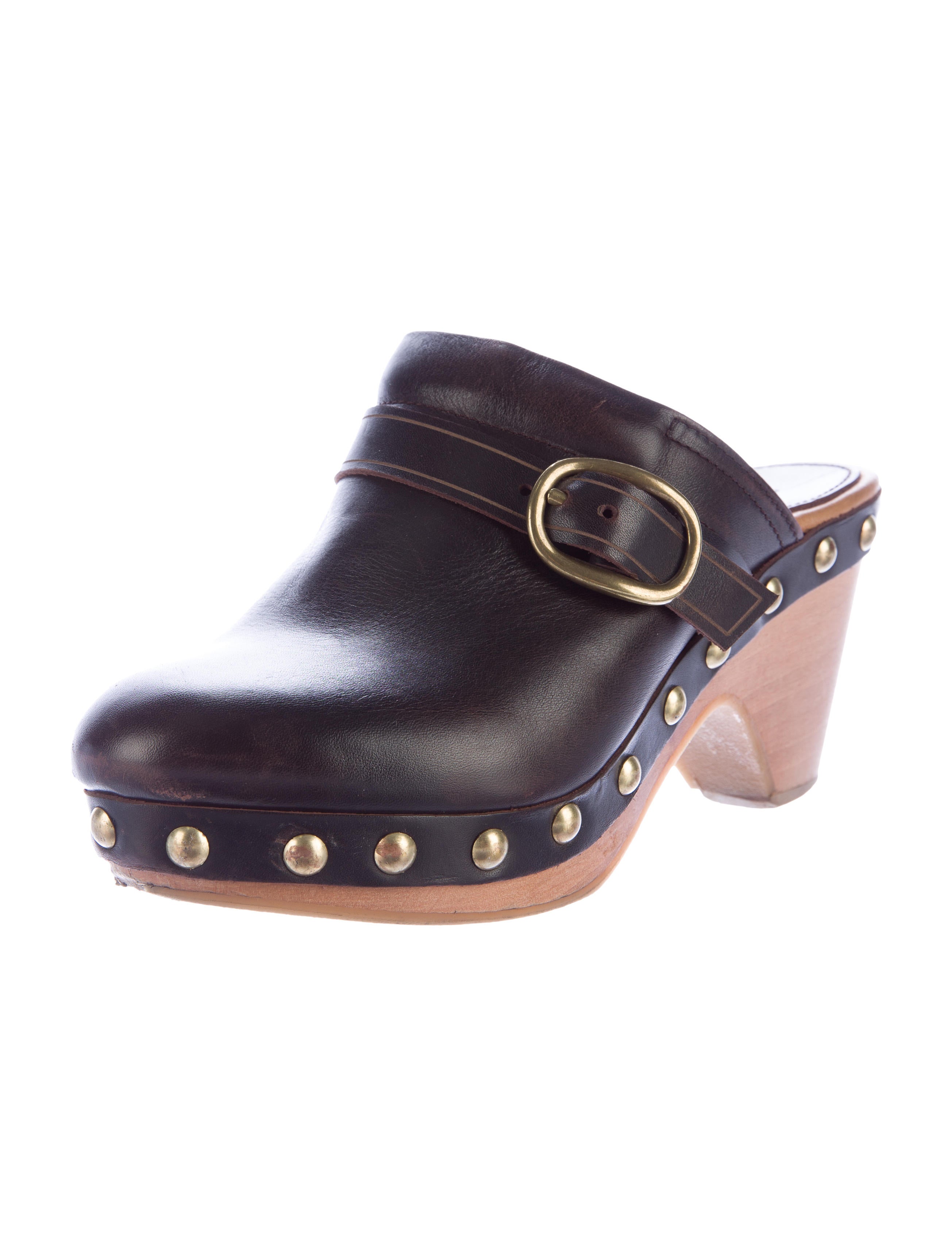 leather studded clogs
