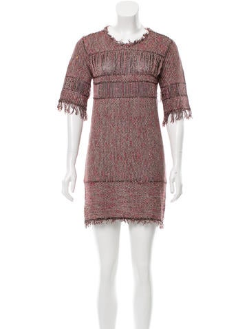 Isabel Marant Fringe-Trimmed Tweed Dress