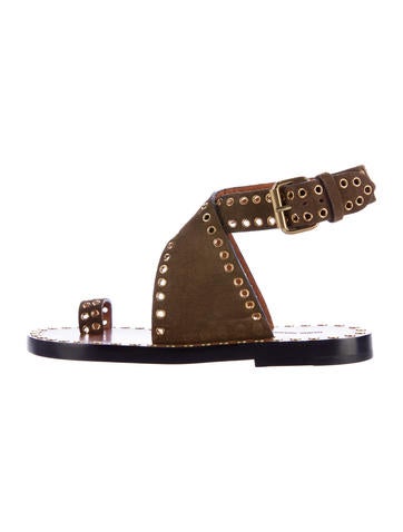 Isabel Marant Suede Ankle-Wrap Sandals