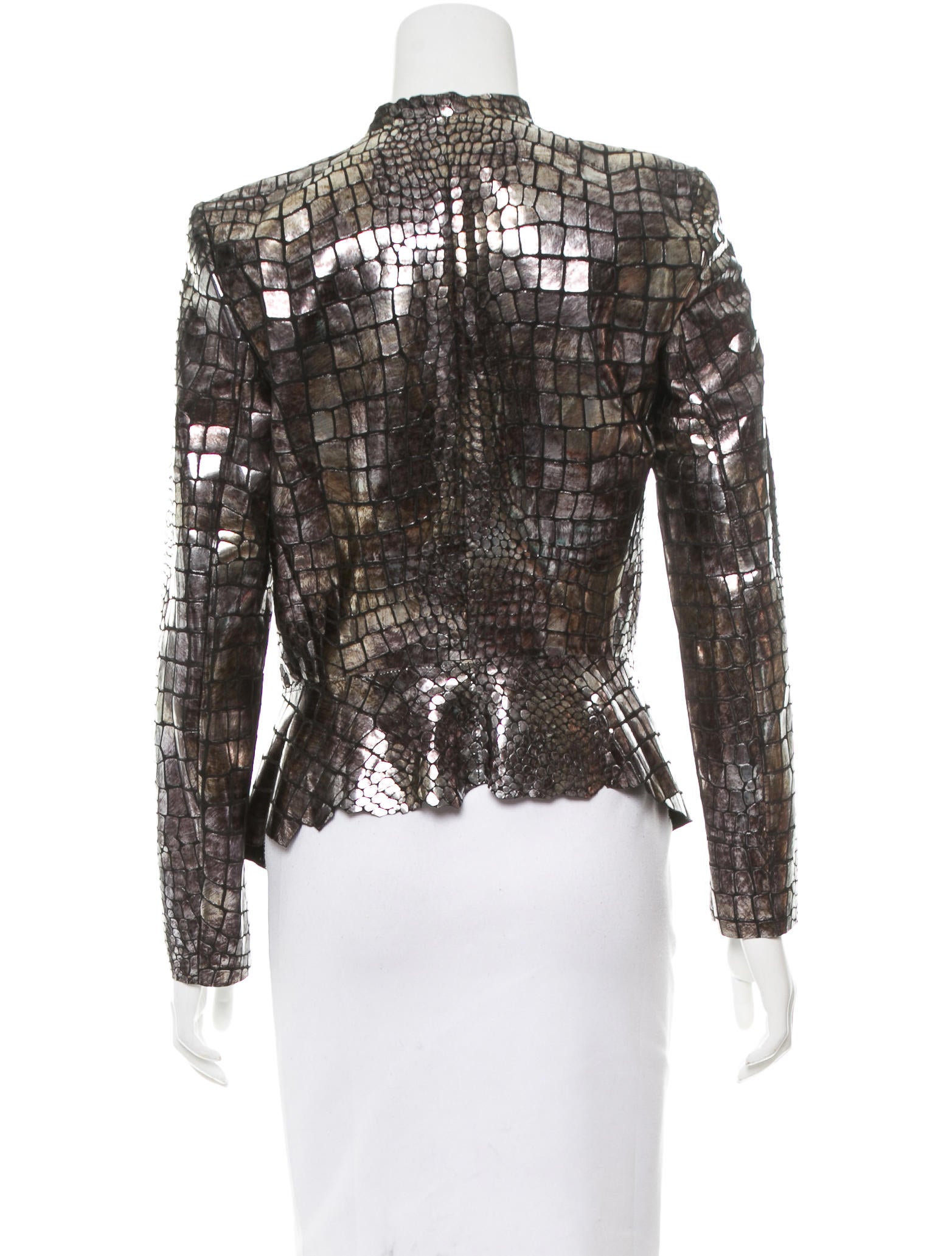 Isabel Marant Metallic Embossed Leather Jacket Clothing ISA40409
