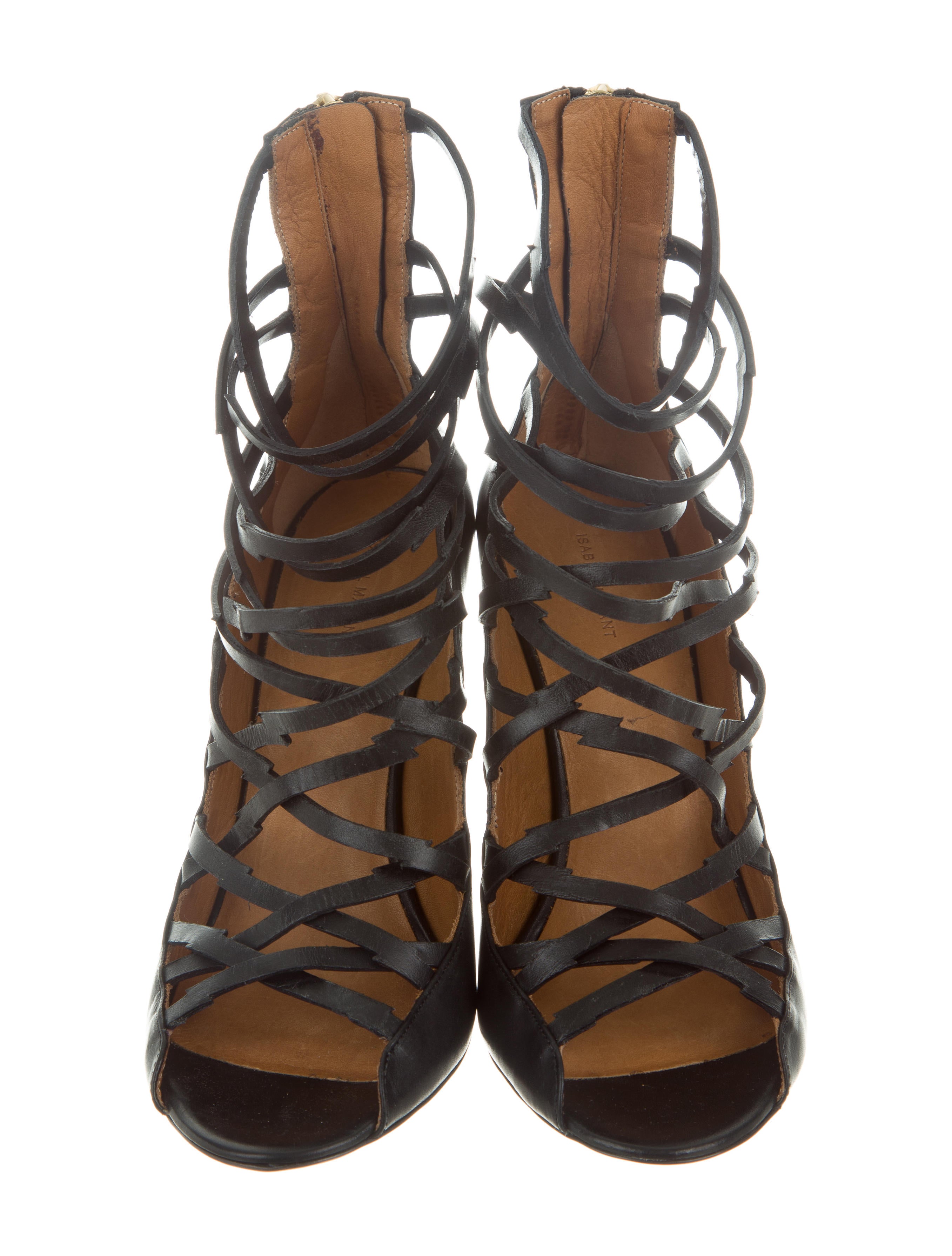 Isabel Marant Leather Cage Sandals - Shoes - ISA43898 | The RealReal