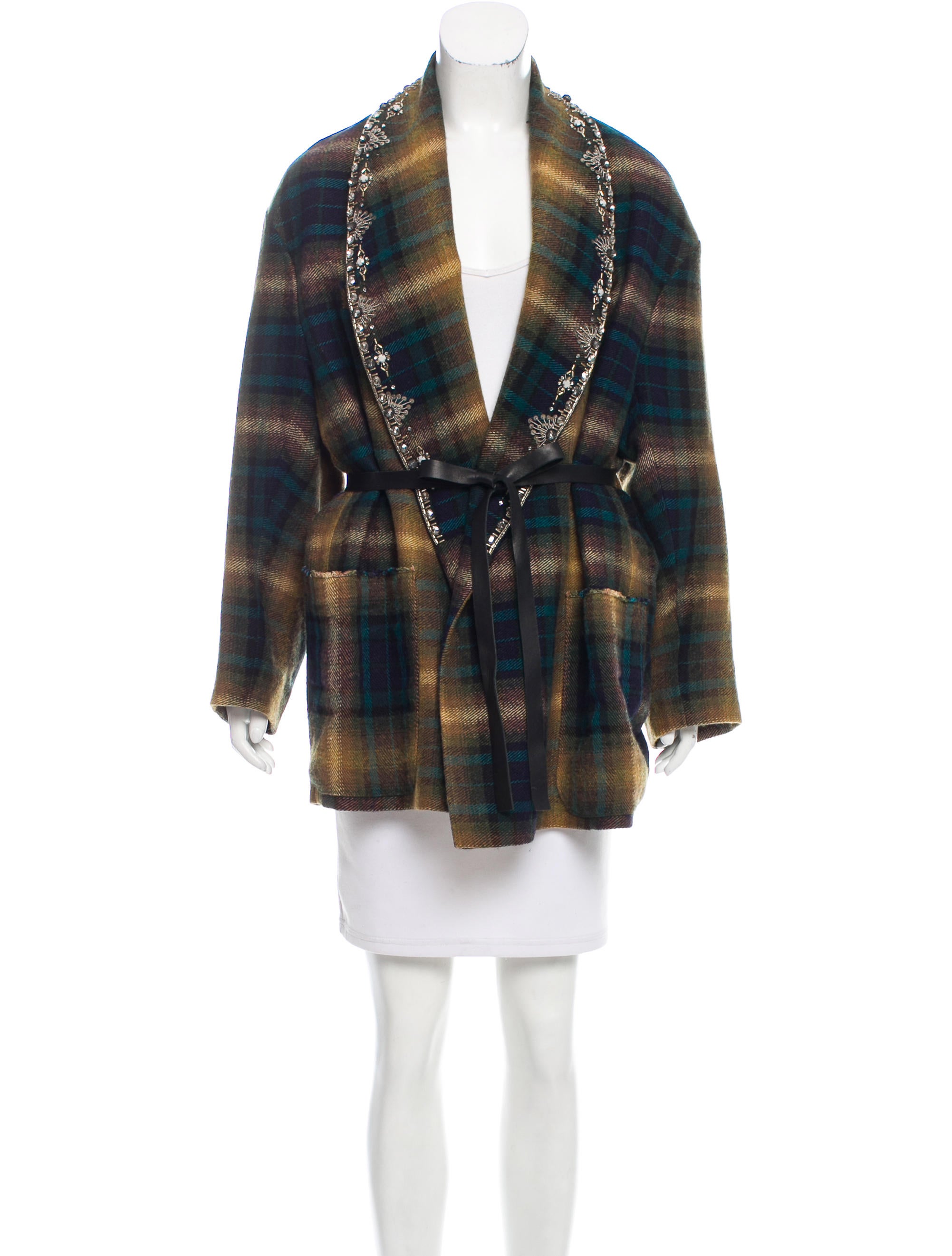 Isabel Marant Milroy Linen & Wool Embellished Coat