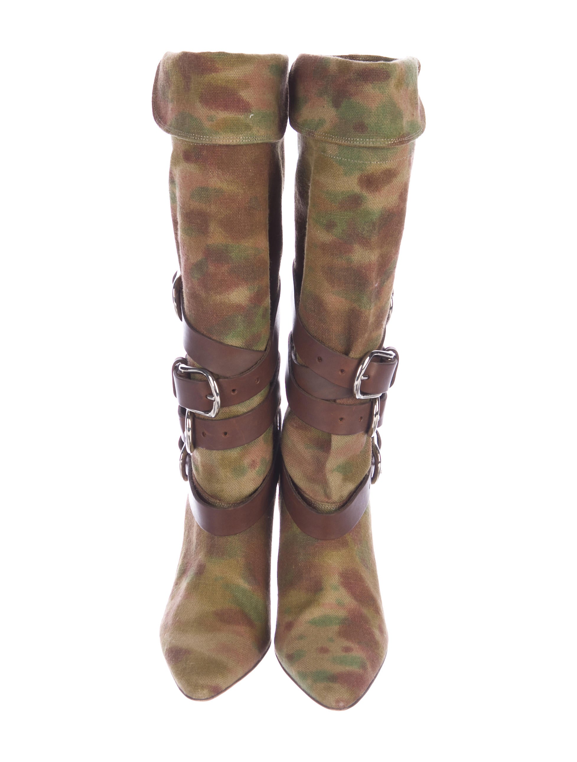 Isabel Marant Camouflage KneeHigh Boots Shoes ISA48446 The RealReal