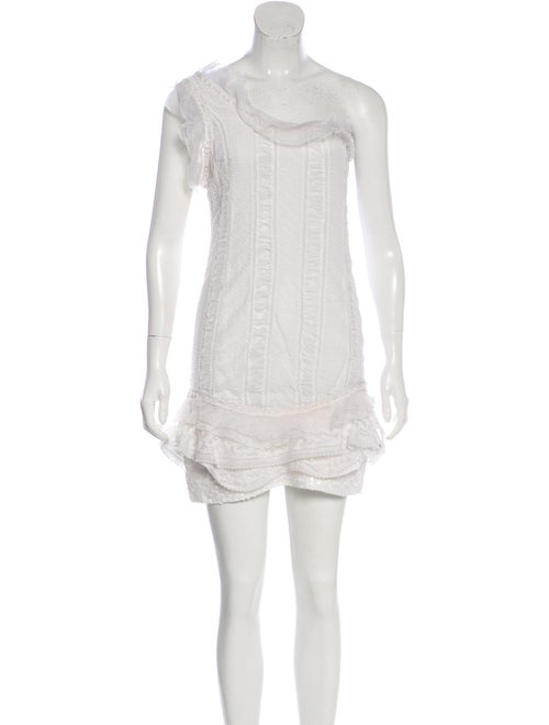 Isabel Marant Embellished One-Shoulder Dress White