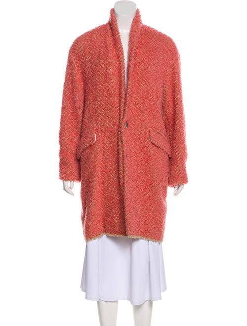 Isabel Marant Wool-Blend Bouclé Coat Coral