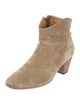 Isabel Marant Suede Round-Toe Ankle Boots