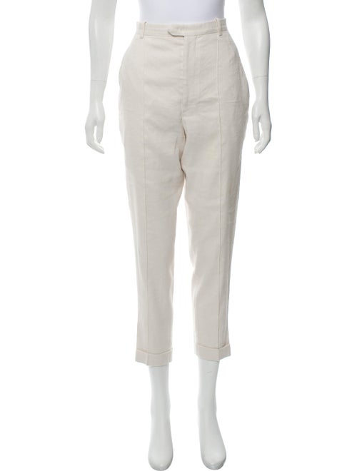Isabel Marant Linen-Blend High-Rise Pants pink