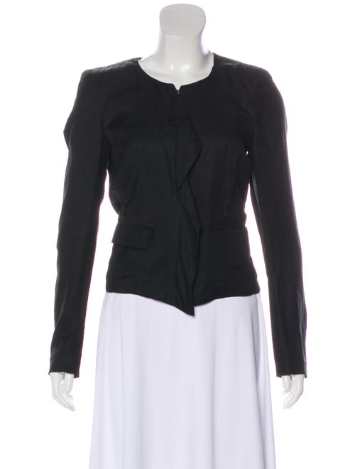 Isabel Marant Linen Collarless Blazer Black
