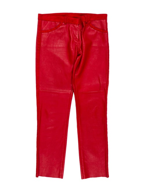 Isabel Marant Low-Rise Leather Pants Red