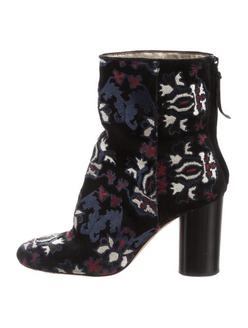 Isabel Marant Embroidered Ankle Boots Black