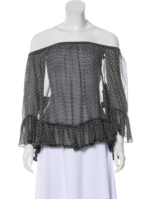 Isabel Marant Silk Printed Blouse Grey