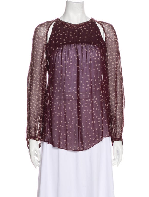 Isabel Marant Polka Dot Print Crew Neck Blouse