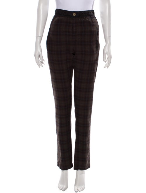 Isabel Marant Plaid Print Straight Leg Pants