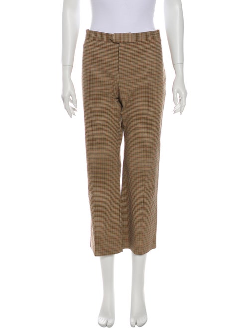 Isabel Marant Plaid Print Skinny Leg Pants Brown