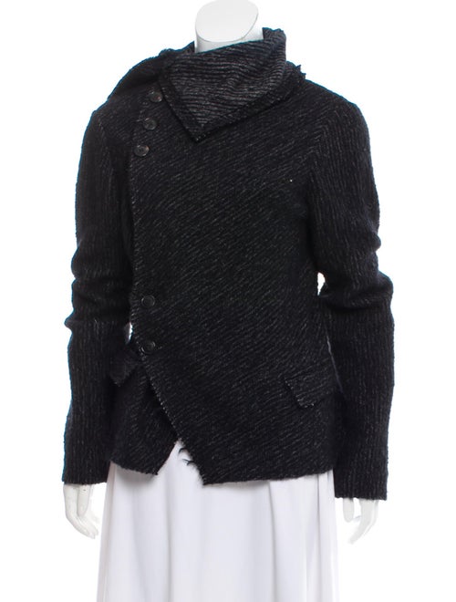 Isabel Marant Baby Alpaca Asymmetrical Jacket Blac
