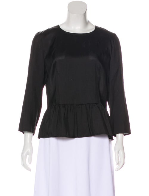 Isabel Marant Silk Peplum Top Black