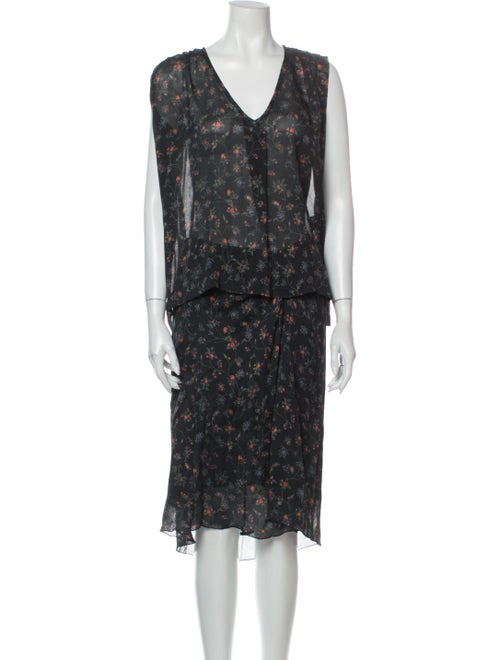 Isabel Marant Silk Floral Print Set Green