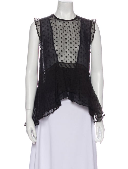 Isabel Marant Silk Lace Pattern Blouse Black