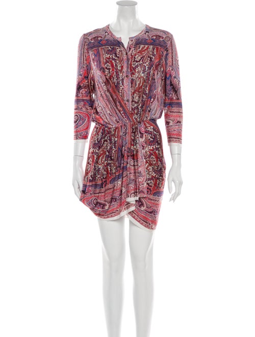 Isabel Marant Paisley Print Mini Dress Red