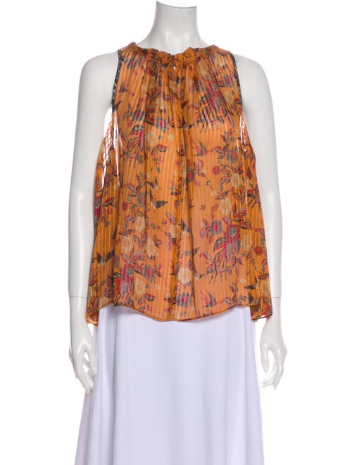 Isabel Marant Silk Printed Blouse Orange