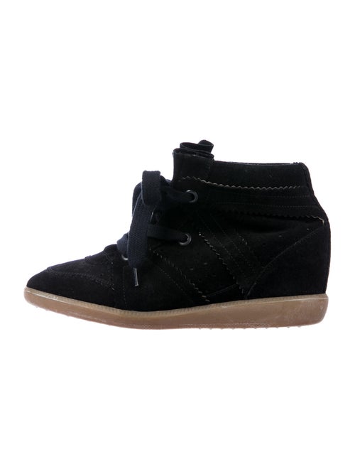 Isabel Marant Suede Wedge Sneakers Black