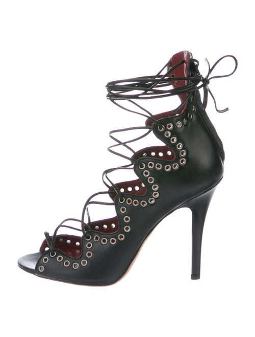Isabel Marant Leather Gladiator Sandals Black