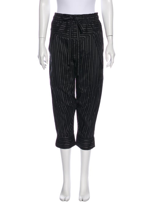 Isabel Marant Striped Straight Leg Pants Black