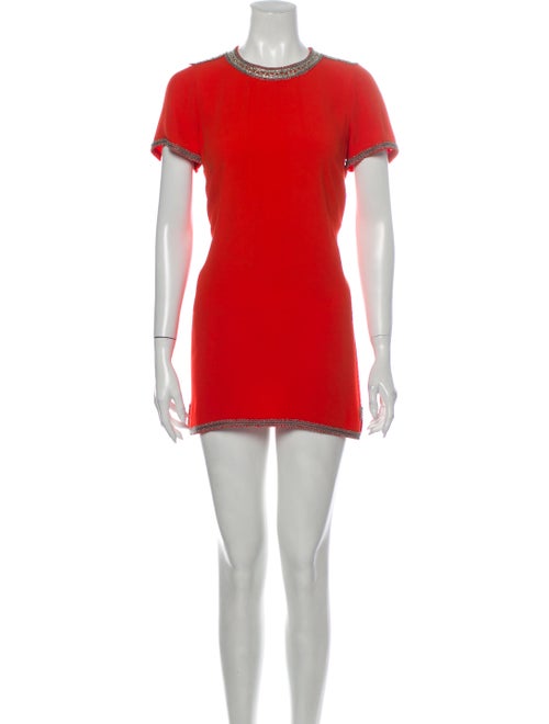 Isabel Marant Crew Neck Mini Dress Metallic