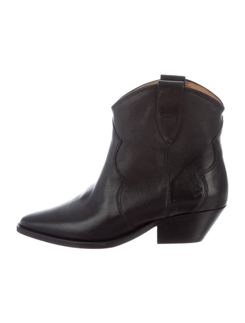 Isabel Marant Leather Western Boots Black