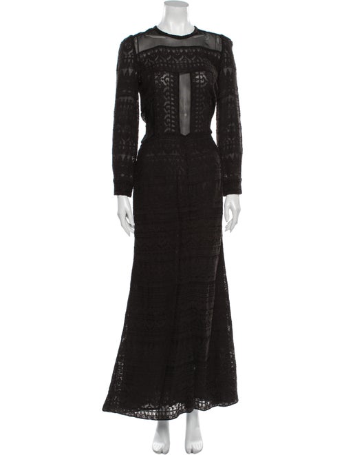 Isabel Marant Lace Pattern Long Dress Black