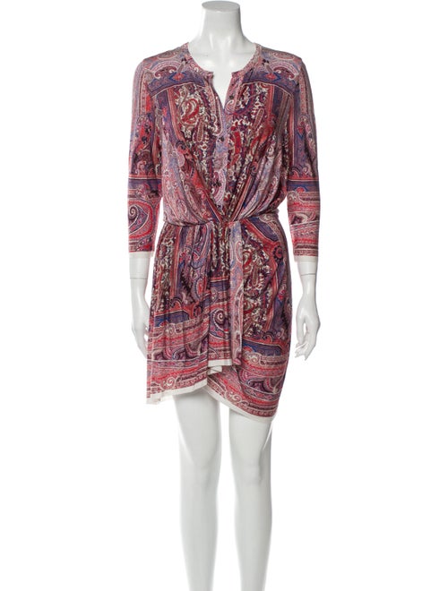 Isabel Marant Paisley Print Mini Dress Pink