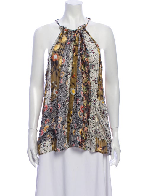 Isabel Marant Silk Floral Print Blouse Brown