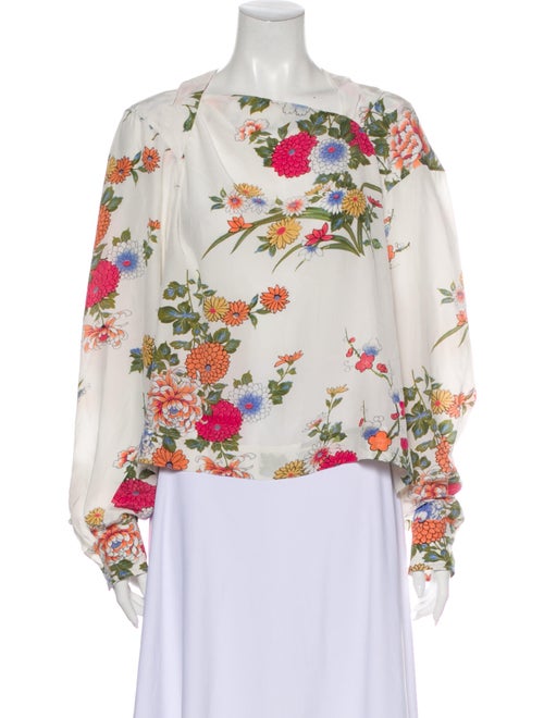 Isabel Marant Silk Floral Print Blouse White