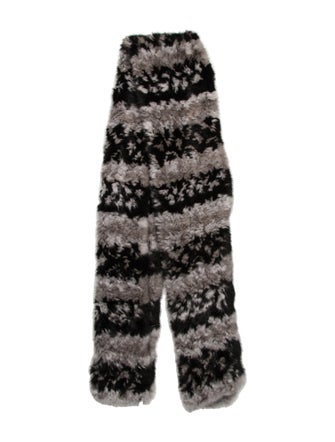 Isaac Mizrahi Fur Striped Scarf