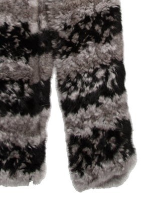 Isaac Mizrahi Fur Striped Scarf