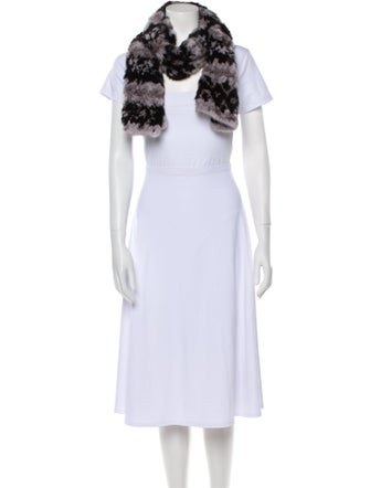 Isaac Mizrahi Fur Striped Scarf