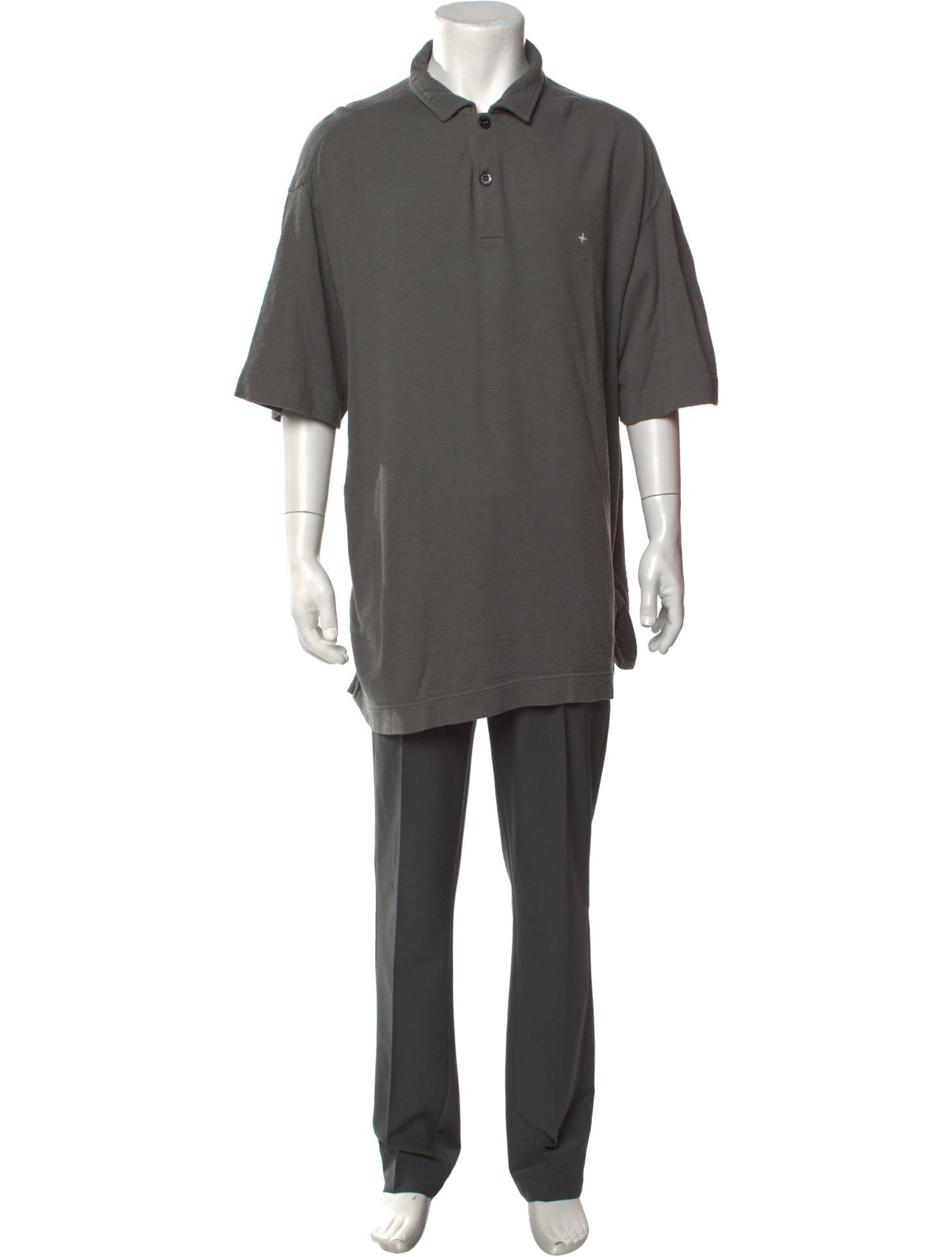 Stone Island Collar Three-Quarter Sleeve Polo Shirt