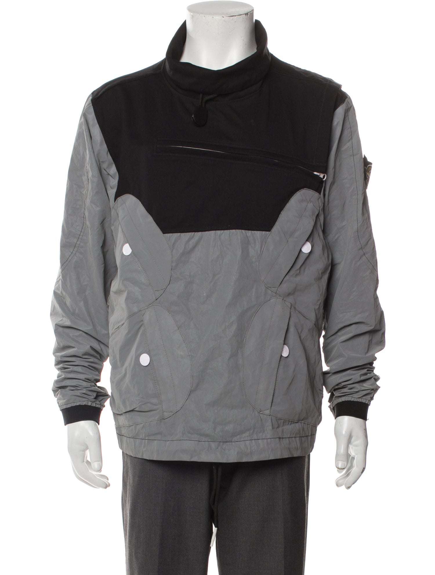 Stone Island Colorblock Pattern Denim Jacket