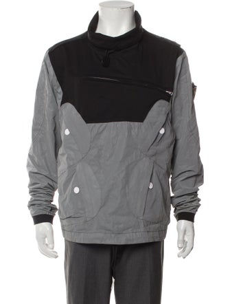 Stone Island Colorblock Pattern Denim Jacket