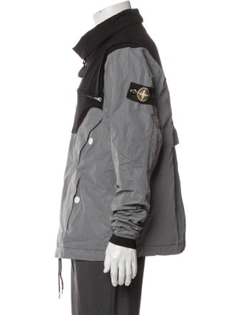 Stone Island Colorblock Pattern Denim Jacket