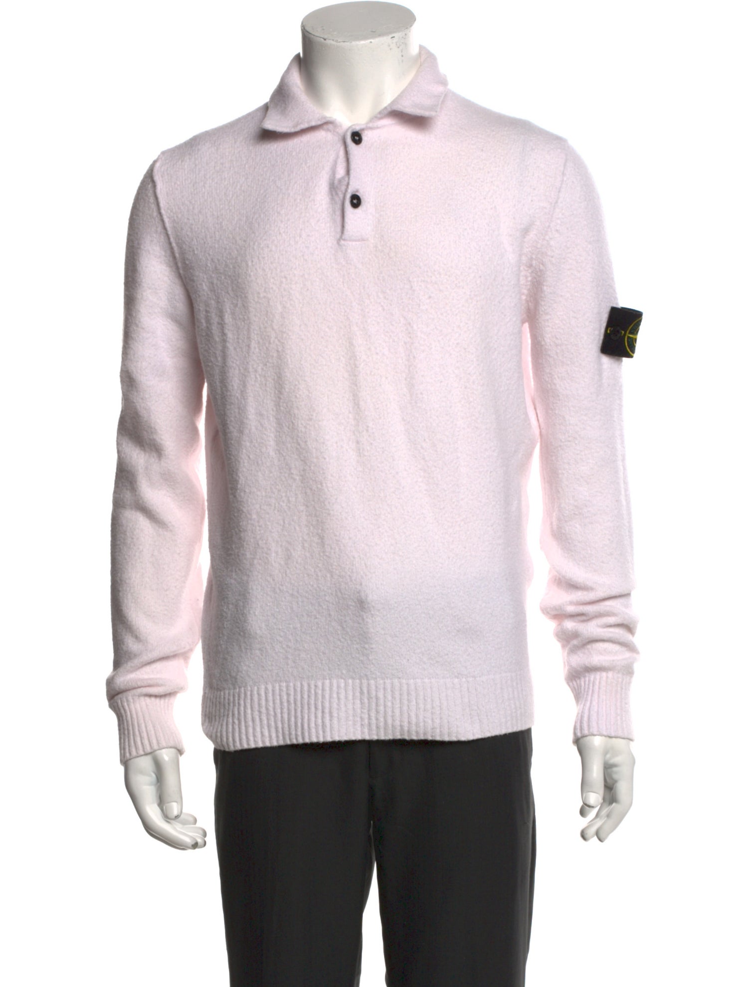 Stone Island Mock Neck Long Sleeve Polo Sweater